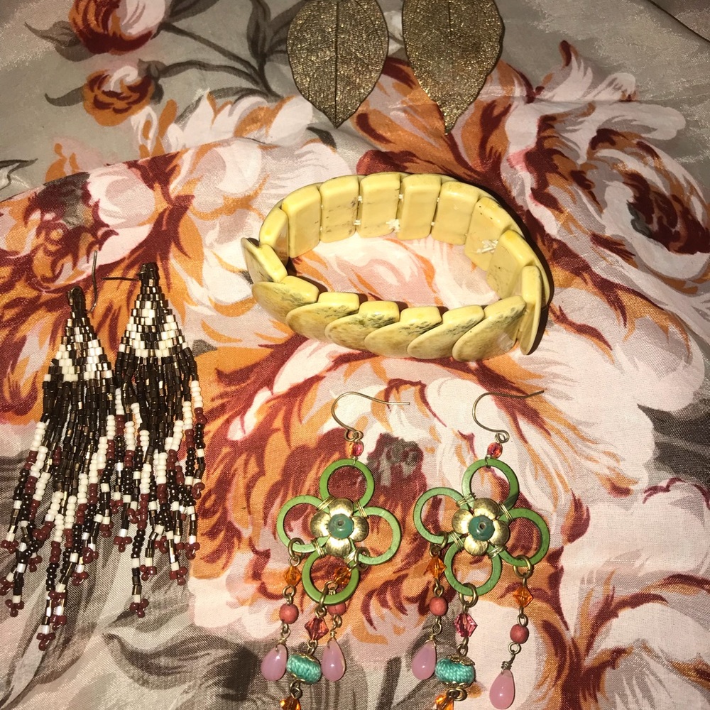 Earrings and bracelet